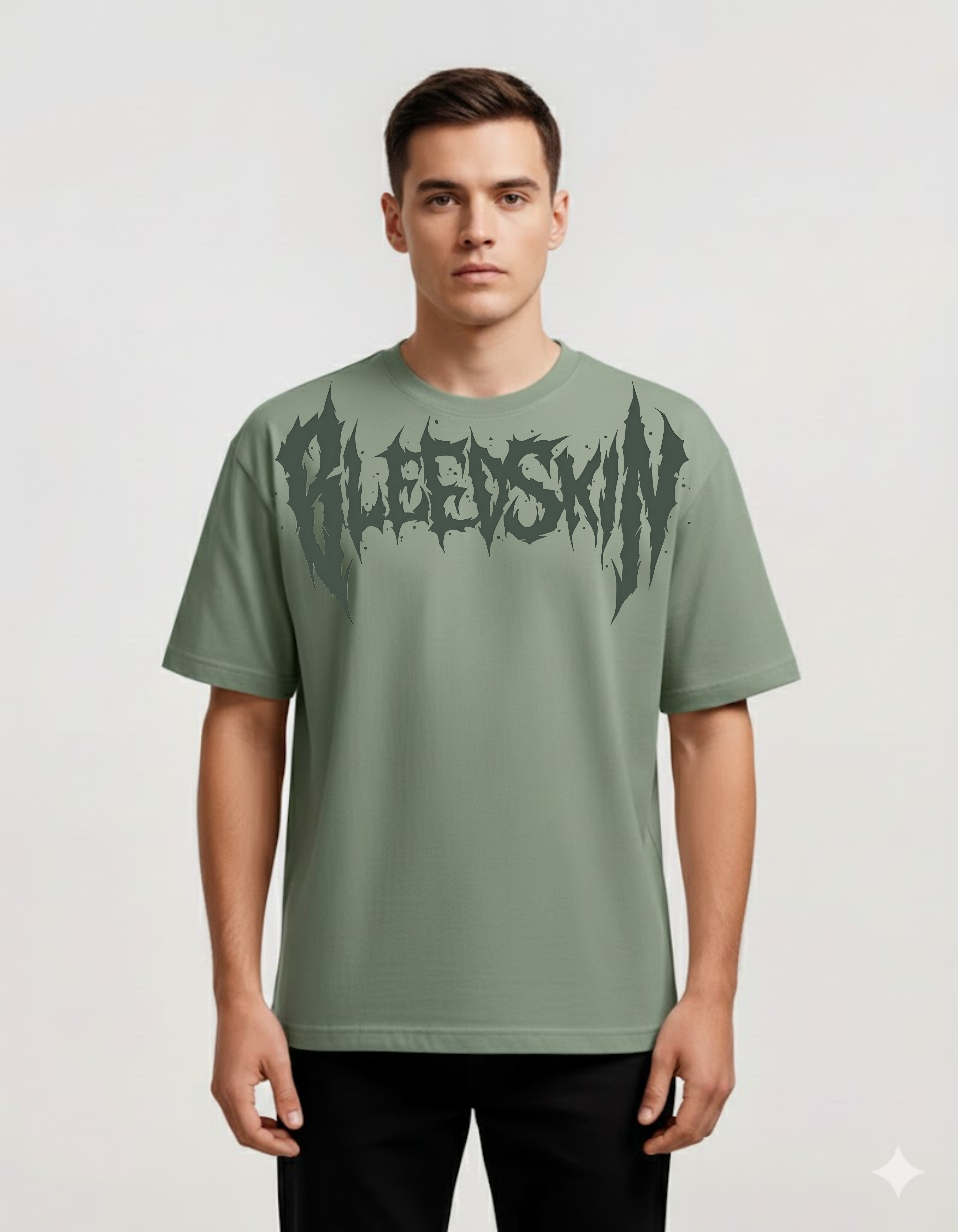 BleedSkin Oversized Tee – Sage Edition
